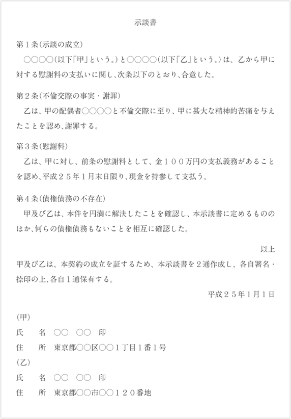 示談書サンプル